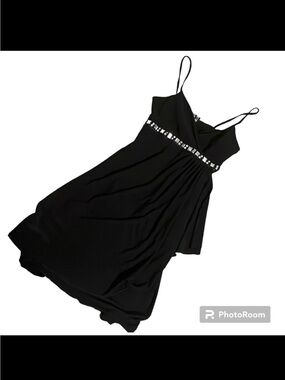 Donutz, Inc. faux wrap black dress w/spaghetti straps Women’s medium | mm1